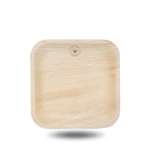 Assiette carrée à feuilles de palmier (15 cm)