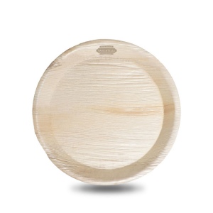 Grande assiette ronde jetable en feuilles de palmier