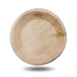 Assiette ronde profonde à feuilles de palmier (20cm)