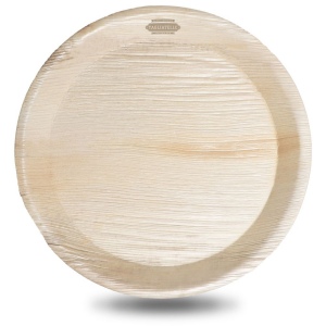 Très grande assiette ronde à feuilles de palmier (30 cm)