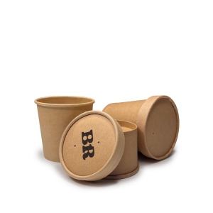 Couvercle de pot à soupe Kraft 8oz/12oz (C7147 & C7148)