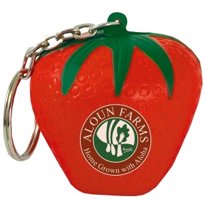 Porte-clés fraise anti-stress