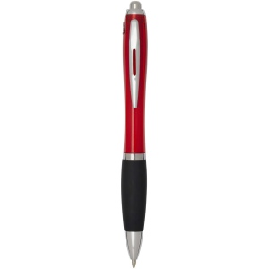 Stylo bille en plastique recyclé RCS avec corps coloré et grip noir (encre noire) Nash