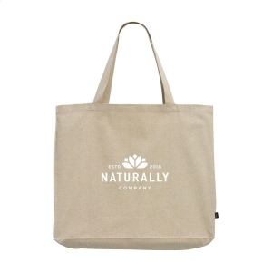 Très grand sac à provisions/sac de plage extra spacieux, composé à 80% de coton mélangé recyclé et à 20% de polyester mélangé recyclé (210 g/m²)