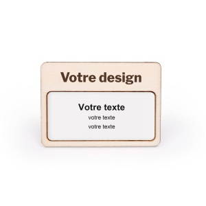 Badge nominatif gravé avec étiquettes imprimées