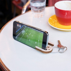 Porte-clés support de téléphone gravé, avec anneau et lien, sans carte