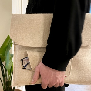 Pochette Ordinateur 17 pouces en feutrine, marquage quadrichromique DTF
