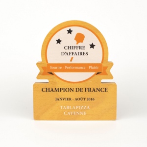 Trophée en bois bandeau imprimé