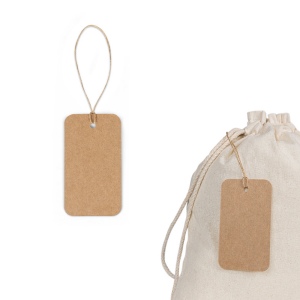 LABEL RECTANGULAR. Étiquette rectangulaire fabriquée à partir de papier 100% recyclé (700 g/m²)