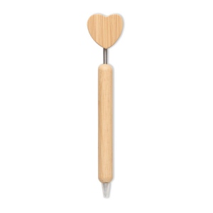 Stylo à bille cœur en bambou - CORAPEN