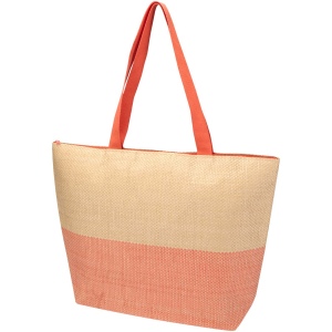 Grand sac fourre-tout en papier paille Rhythm avec fermeture à glissière, 21 L