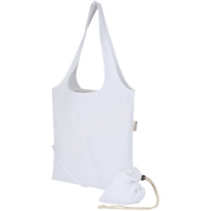 Sac fourre-tout pliable en coton recyclé GRS « Madras Blend » 140 g/m², 7 L