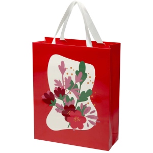 Sac en papier Smartfold 210 g/m² avec anses en ruban et pelliculage brillant - 31 x 12 x 39 cm