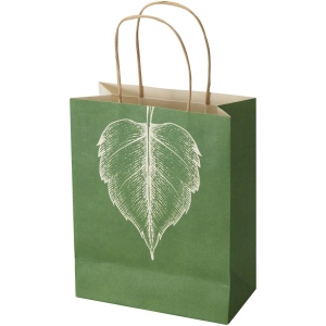 Sac en papier recyclé de type agricole, 150 g/m², avec anses torsadées - 18 x 9 x 23 cm