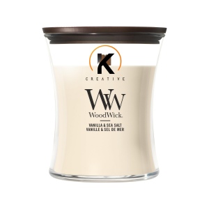 WoodWick Vanilla & Sea Salt Medium Candle bougie parfumée