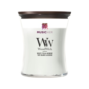 WoodWick White Tea & Jasmine Medium Candle bougie parfumée