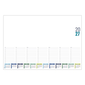 SOUS-MAIN L'HEBDO 2027 - SM 60 600 X 420 MM - 40 FEUILLETS - MARQUAGE QUADRI