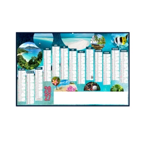 MONDE 2027 - MEDIUM 430 X 335 MM - LEGER - DOS BLANC - 1 TROU EN TETE - MARQUAGE QUADRI RECTO SEUL