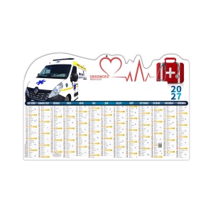 URGENCE 2027 - MAXI 650 X 405 MM - LEGER - NON DECOUPE - DOS BLANC - 1 TROU EN TETE - MARQUAGE QUADRI RECTO SEUL