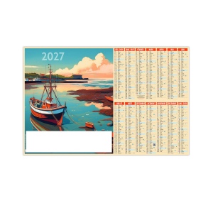 MOUILLAGE 2027 - MEDIUM 430 X 335 MM - LEGER - DOS BLANC - 1 TROU EN TETE - MARQUAGE QUADRI RECTO SEUL