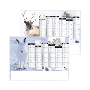 BLANC 2027 - MINI 270 X 208 MM - LEGER - 1 TROU EN TETE - MARQUAGE QUADRI R/V IDENTIQUES