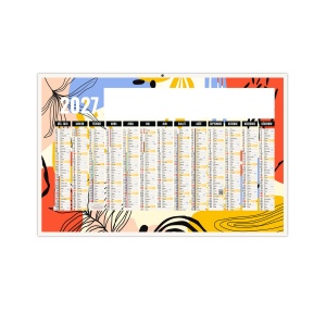 FLORA 2027 - MAXI 650 X 405 MM - LEGER - DOS EAUX THERMALES - 1 TROU EN TETE - MARQUAGE QUADRI R/V DIFFÉRENTS