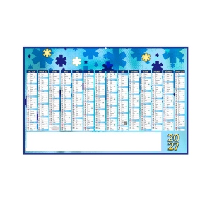 CROIX BLEUE 2027 - MEDIUM 430 X 335 MM - LEGER - DOS BLANC - 1 TROU EN TETE - MARQUAGE QUADRI RECTO SEUL