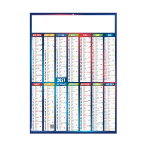 MARIANNE COULEURS 2027 - MIDI 335 X 430 MM - LEGER - DOS BLANC - MARQUAGE QUADRI RECTO SEUL