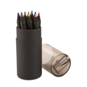 BLOCKY - 12 crayons de couleurs noirs