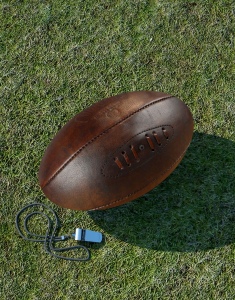 Ballon Rugby Cuir Véritable RETRO