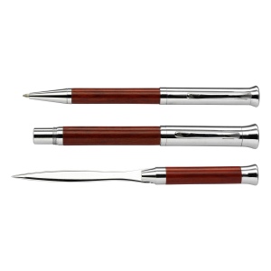 Parure stylo bille, plume et coupe-papier Paulette