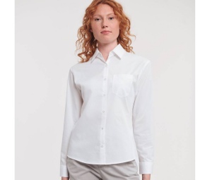 Ladies' long sleeve classic pure cotton poplin shirt