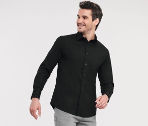 Men's long sleeve fitted stretch shirt