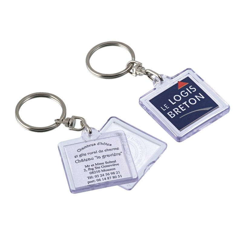 PORTE-CLES TRANSPARENT PORTE-ETIQUETTE