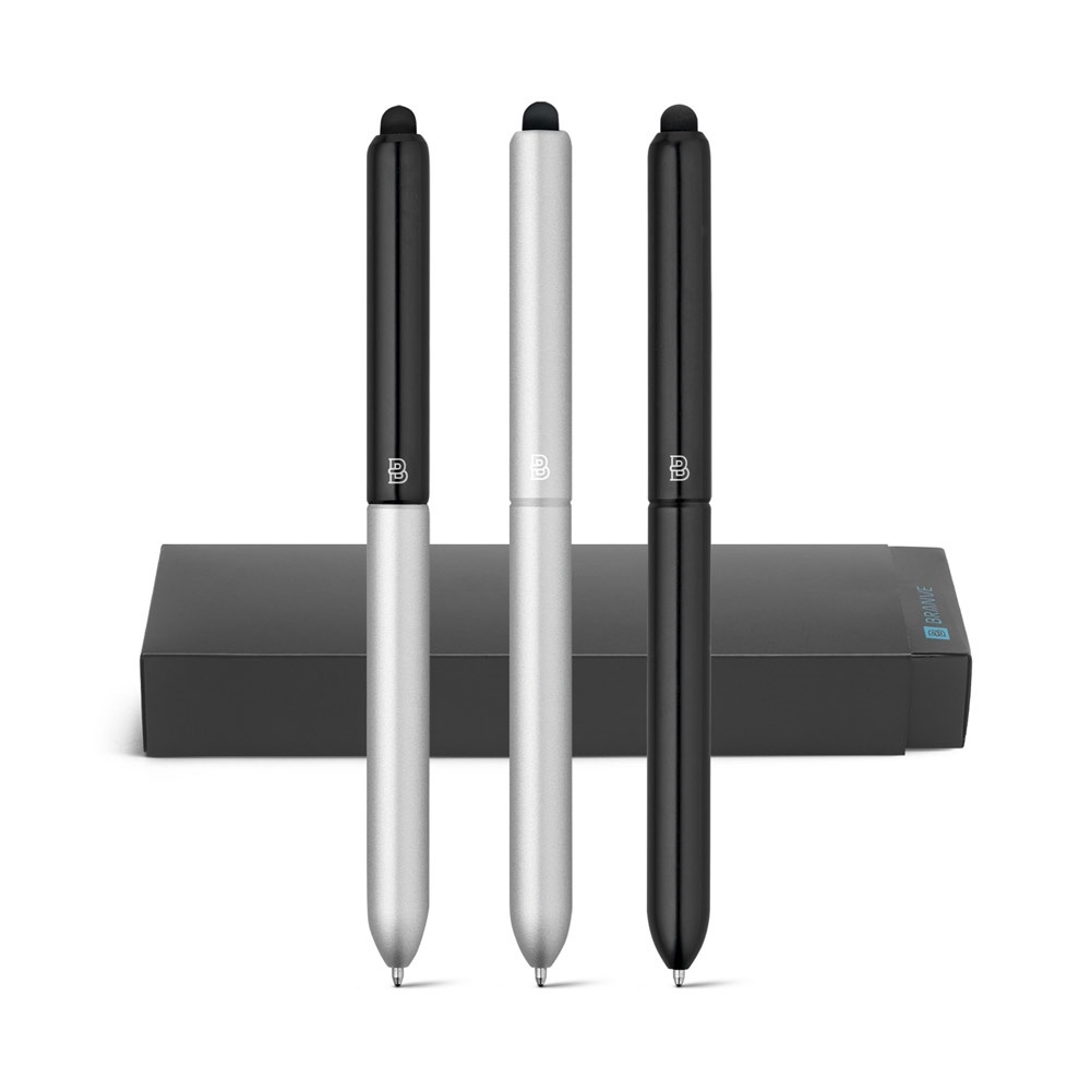 Stylo noir avec embout tactile personnalisé