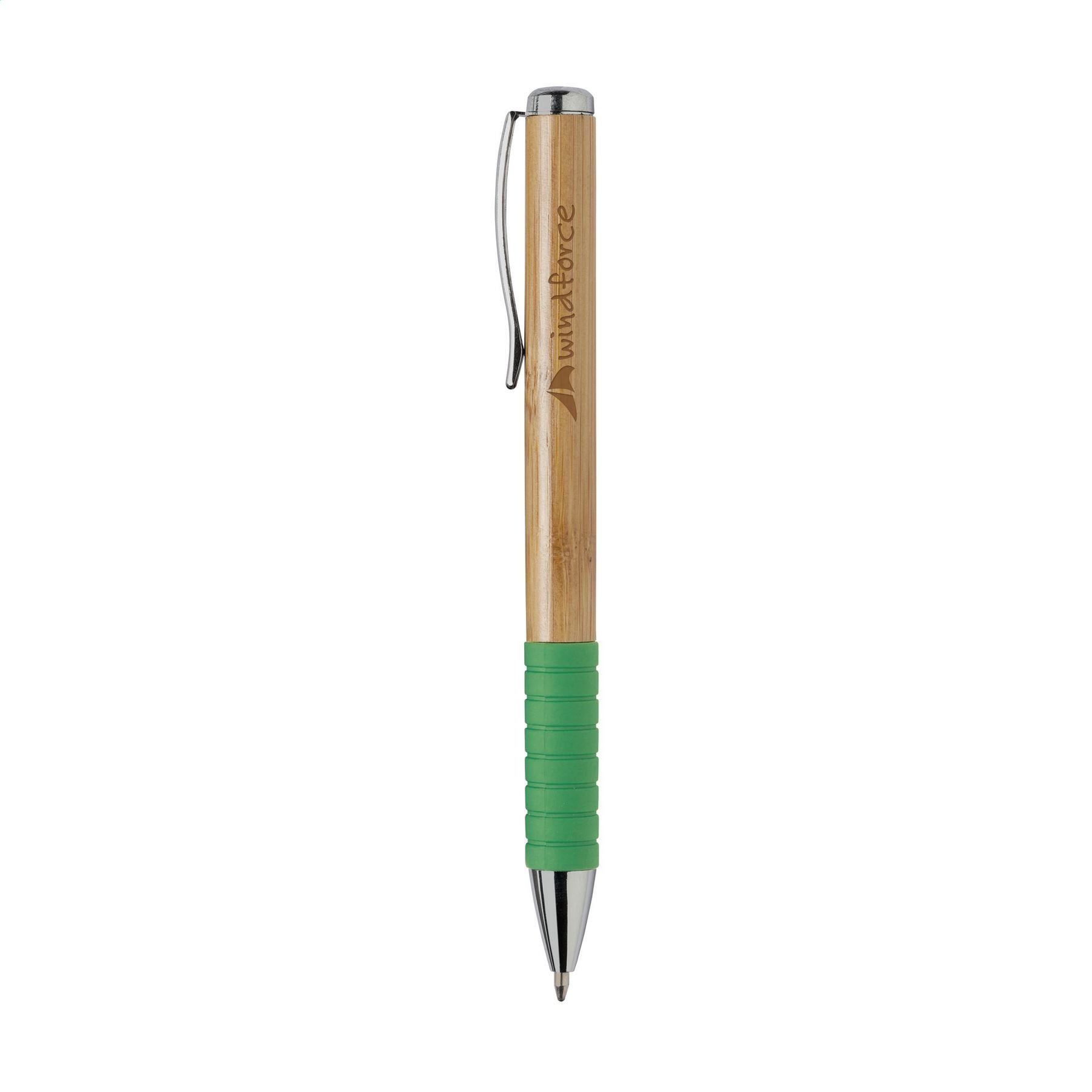 Stylo publicitaire  encre bleue avec un corps en bambou