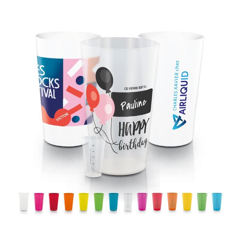 Gobelet en plastique 30 cl personnalisable et rutilisable