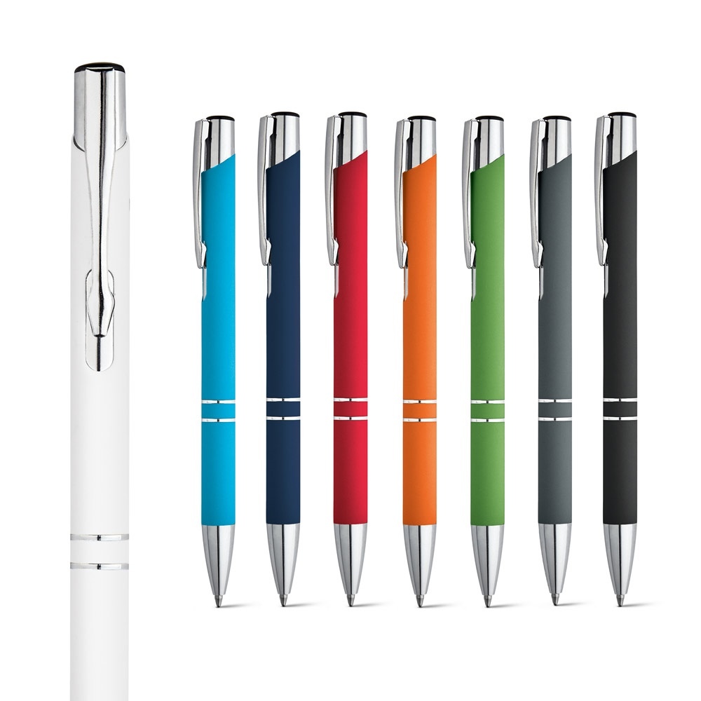 BETA SOFT. Stylo en aluminium avec finition en caoutchouc