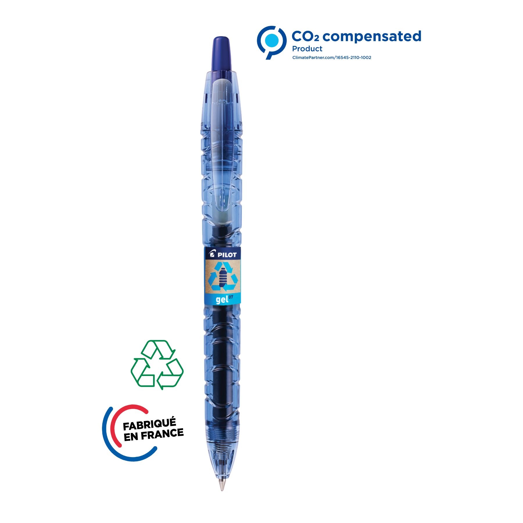 Roller PILOT B2P gel bleu ou noir (+ tampographie)