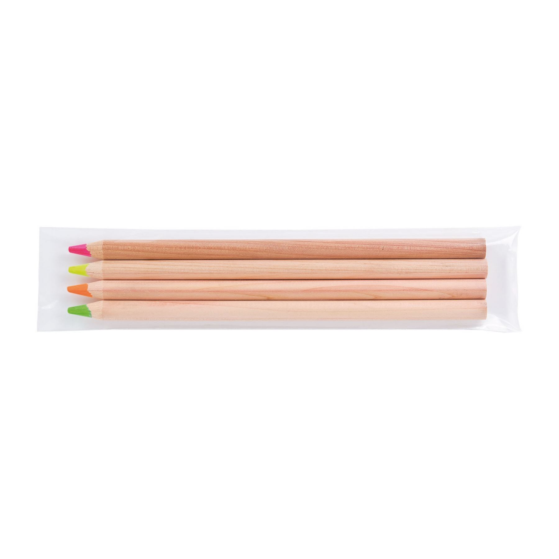 SACHET 4 SURLIGNEURS NAT 17,6(+Marquage à chaud 360° 1 couleur - grande longueur - identique sur chaque crayon)
