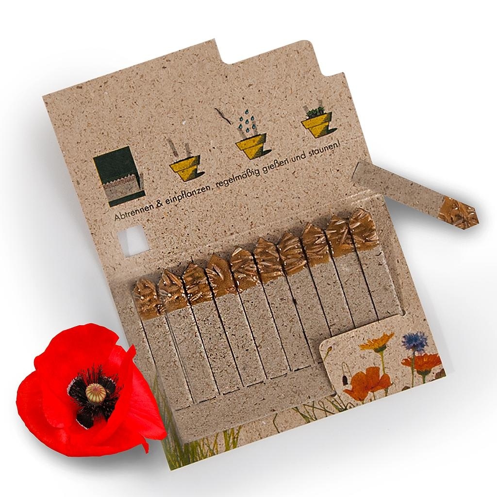 Carte 10 Allumettes avec graines biodégradable