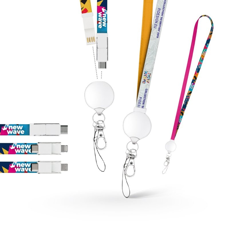 LANYARD CABLE DE CHARGE 3 EN 1 AVEC PC
