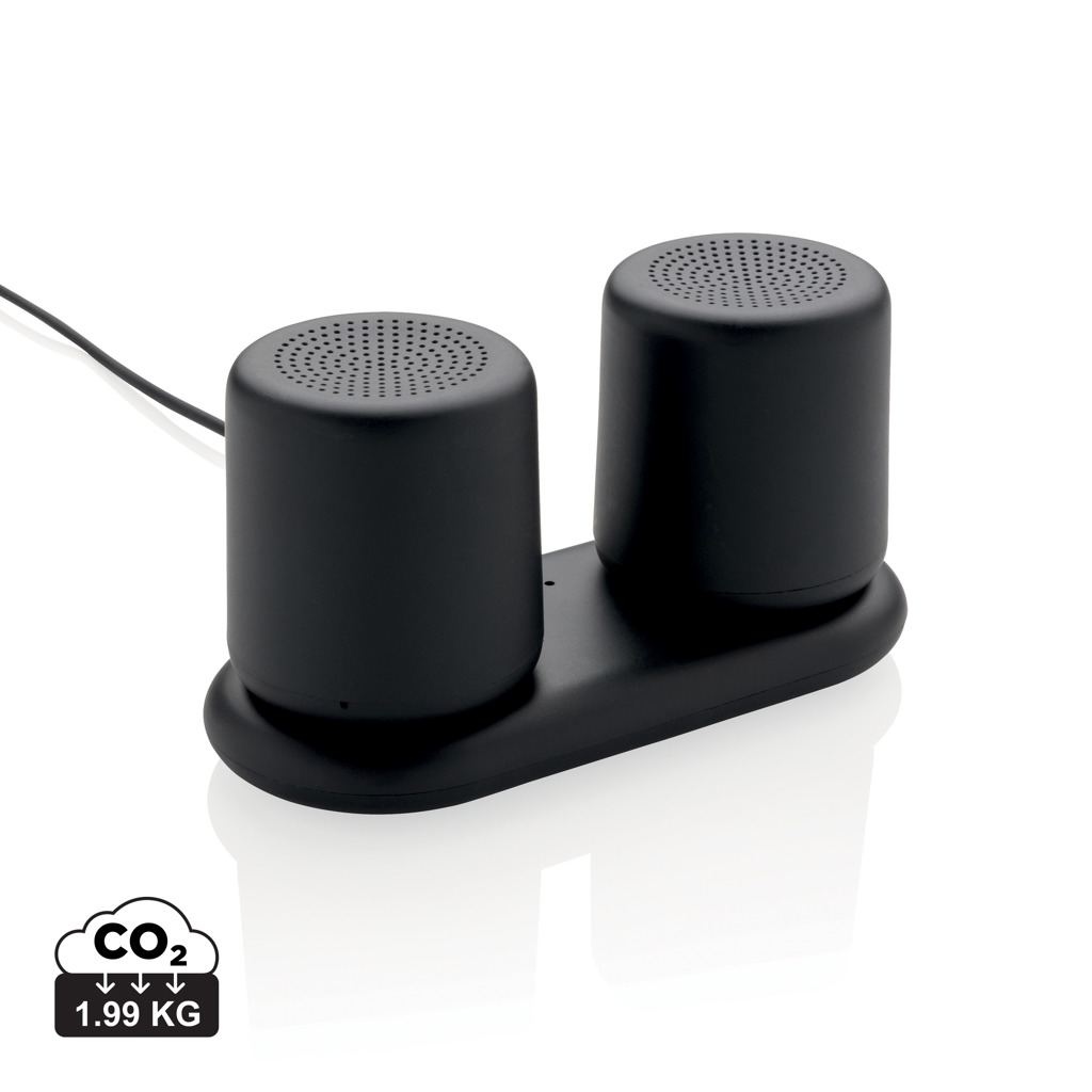 Double enceinte à charge sans fil