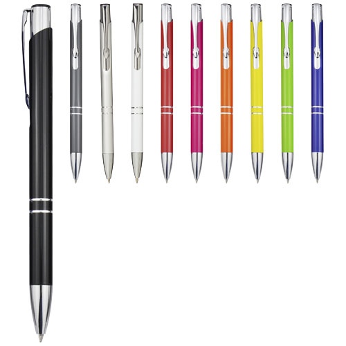Stylo bille rétractable en aluminium Moneta (encre noire)