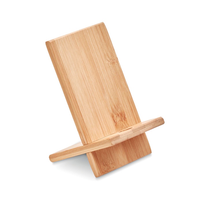 Support de tlphone personnalisable en bambou