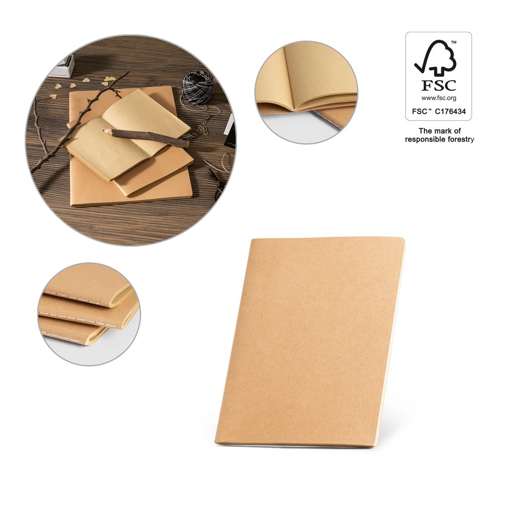 ALCOTT A5. Bloc-notes A5 à couverture cartonnée (250 g/m²)