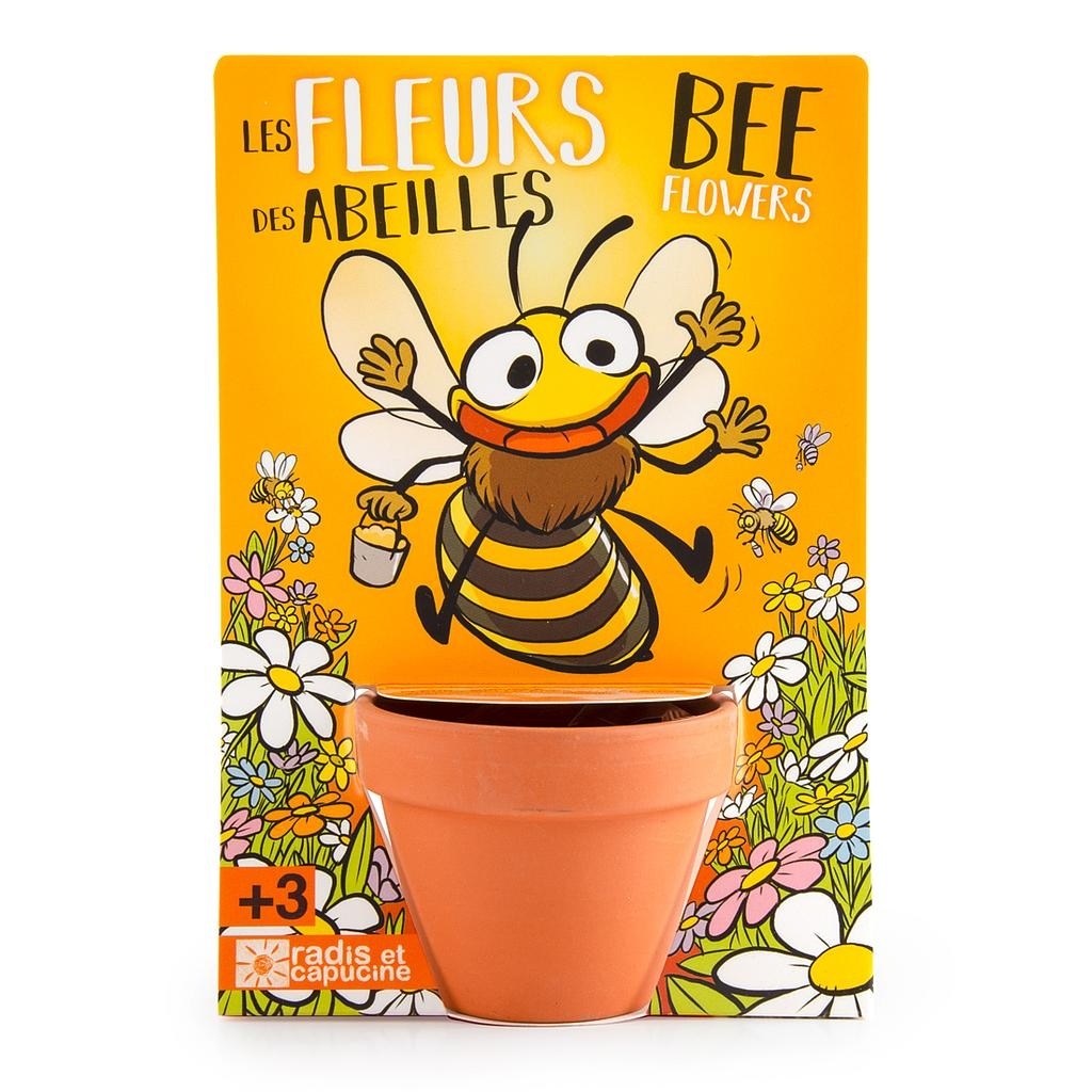 Carte nature fleurs des abeilles