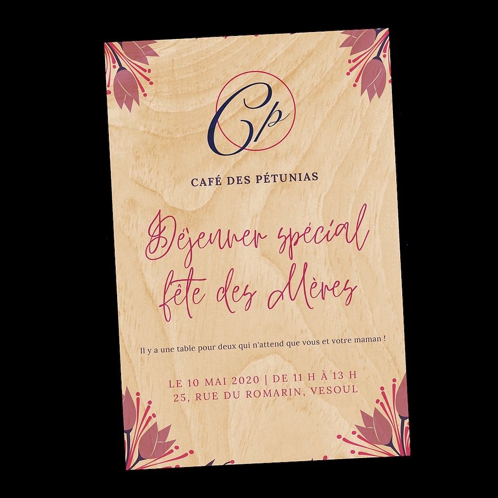 CARTE EN BOIS À PERSONNALISER A6