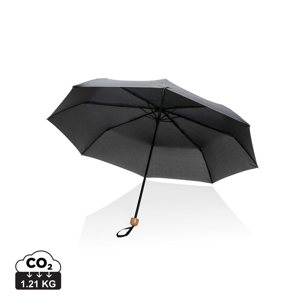 Mini parapluie 20.5 rPET 190T poignée bambou Impact AWARE