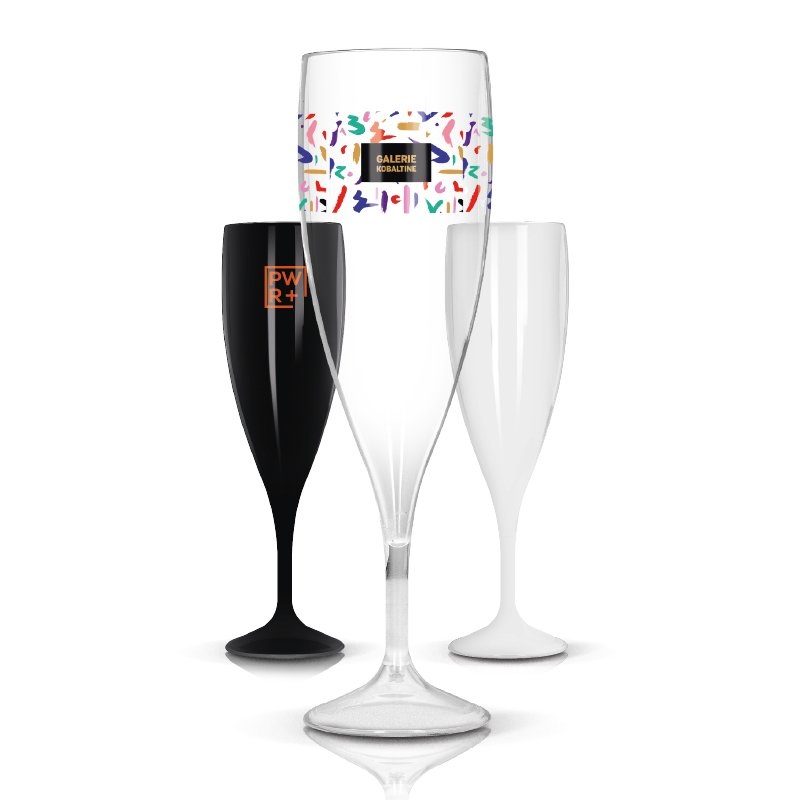 FLUTE A CHAMPAGNE EN PLASTIQUE REUTILISABLE TRITAN 14 cl RAS BORD